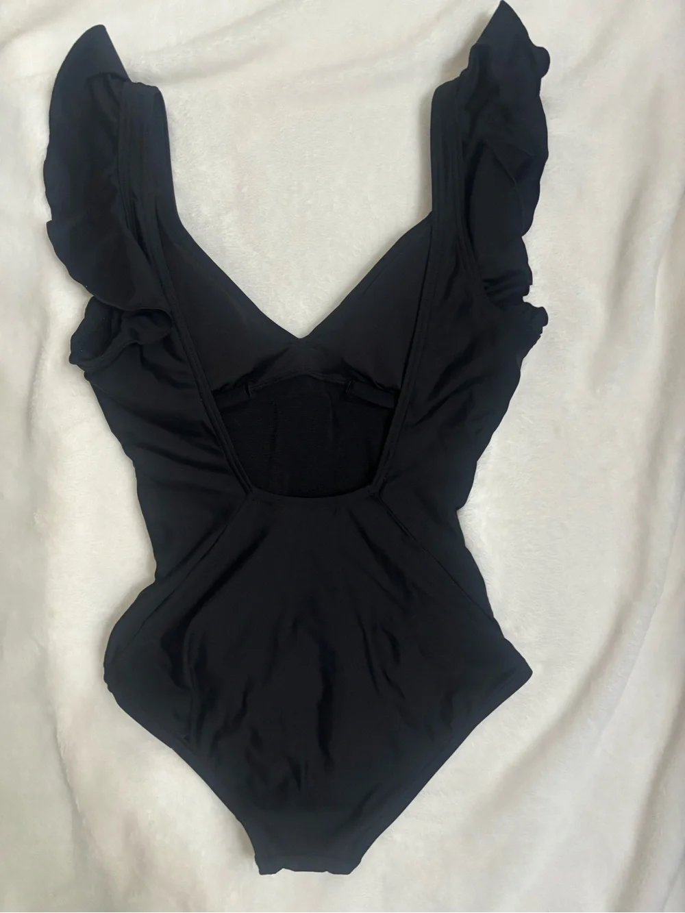 🌴🌴🌴DKNY Black One-Piece Swimsuit with Ruffle Straps - Picture 3 of 5